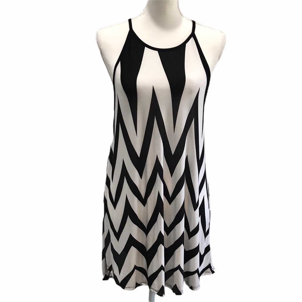 Women’s Jenny Boston Black White Sleeveless Dress